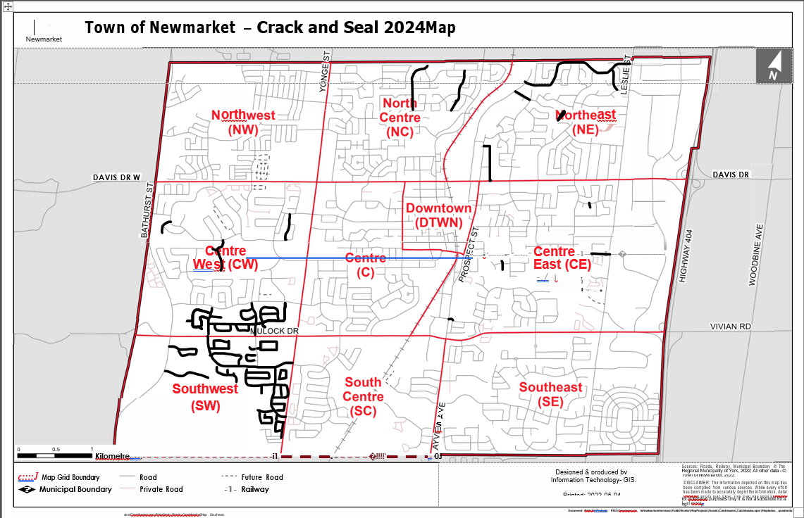 2024 Crack Sealing Program Map